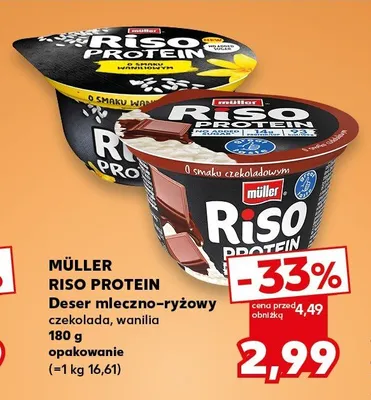 Deser mleczno-ryżowy Müller Riso Protein czekolada promocja w Kaufland