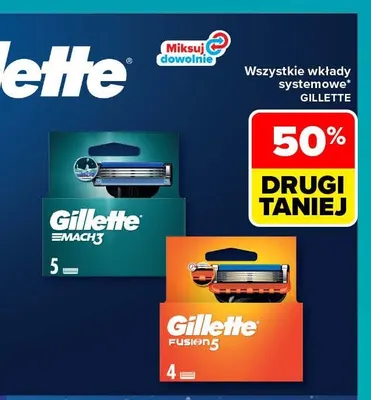 Wkłady systemowe Fusion5 Gillette promocja w Carrefour Market