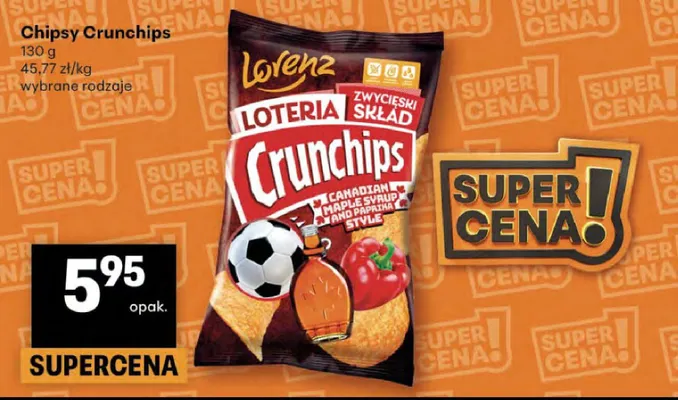 Chipsy Crunchips Canadian Maple Syrup and Paprika Style promocja w Delikatesy Centrum