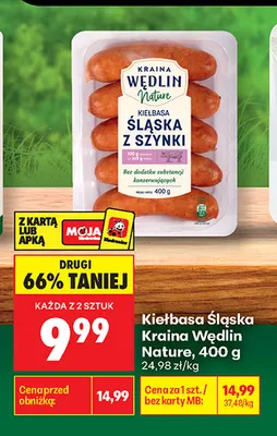 Kiełbasa śląska Kraina Wędlin Nature promocja w Biedronka