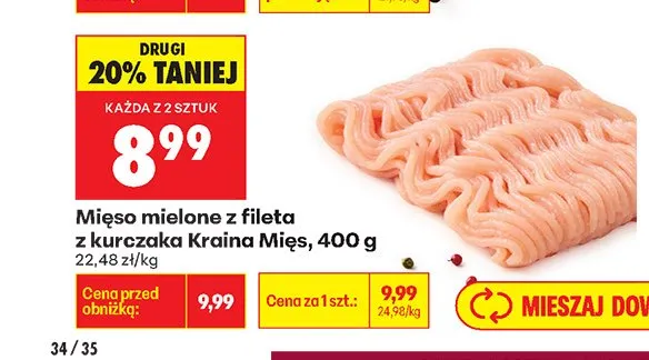 Mięso mielone z fileta z kurczaka Kraina Mięs promocja w Biedronka