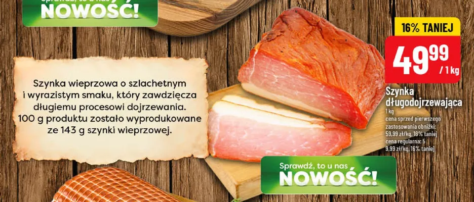 Szynka długodojrzewająca promocja w POLOmarket