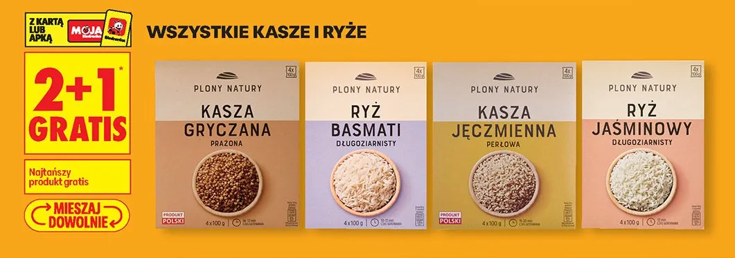 Wszystkie kasze i ryże 2+1 GRATIS promocja w Biedronka