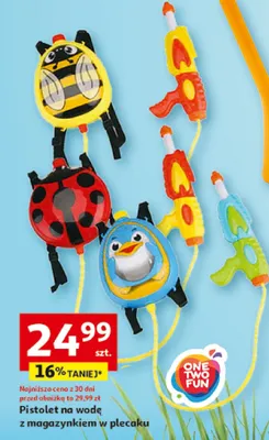 Pistolet na wodę z magazynkiem w plecaku promocja w Auchan