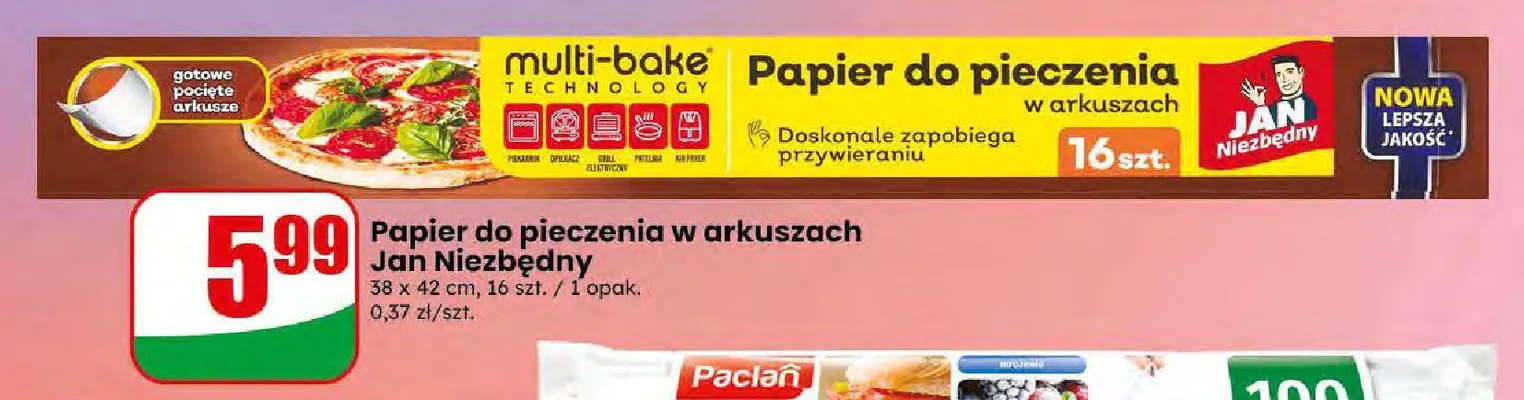 Papier do pieczenia w arkuszach Jan Niezbędny promocja w Dino