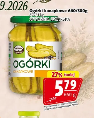 Ogórki kanapkowe Spiżarnia Dworska promocja w Prim Market