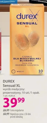 Prezerwatywy Durex Sensual XL promocja w Hebe