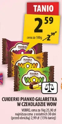 Cukierki Pianko Galaretka w czekoladzie Wow promocja w Arhelan