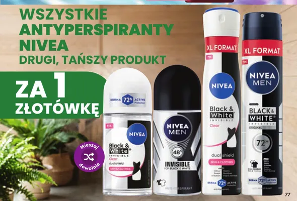 Antyperspirant w sprayu Nivea Men Black & White Invisible Original XL Format promocja w Dino