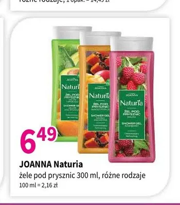 Żel pod prysznic Joanna Naturia z miodem i cytryną promocja w Drogerie Polskie