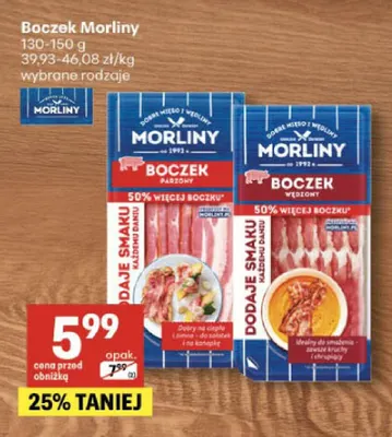 Boczek parzony Morliny promocja w Delikatesy Centrum