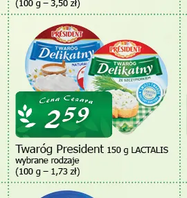 Twaróg Delikatny President Lactalis promocja w CEZAR Delikatesy