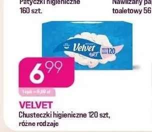 Chusteczki higieniczne Velvet promocja w Drogerie Koliber