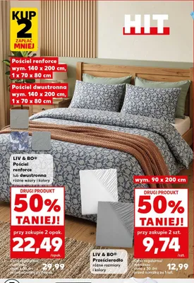 Pościel dwustronna LIV & BO 140x200cm 1x70x80cm promocja w Kaufland