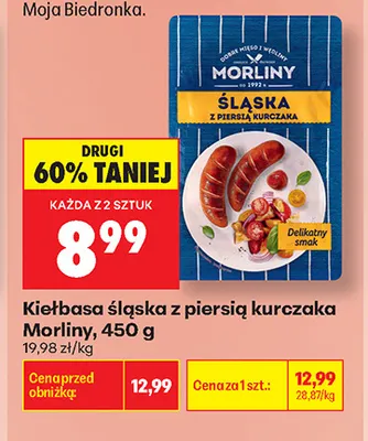 Kiełbasa śląska z piersią kurczaka Morliny promocja w Biedronka