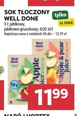 Sok tłoczony Well Done jabłkowo-gruszkowy promocja w Stokrotka