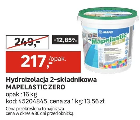 Hydroizolacja 2-składnikowa MAPELASTIC ZERO promocja w Leroy Merlin