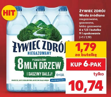 Woda źródlana niegazowana, gazowana, lekko gazowana promocja w Kaufland