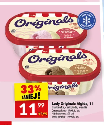 Lody Originals Algida waniliowe promocja w Twój Market