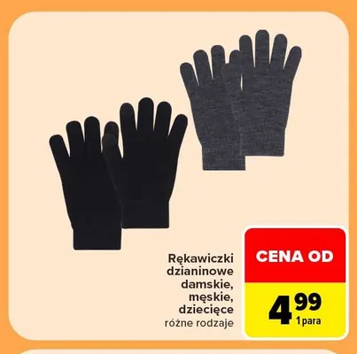 Rękawiczki dzianinowe dziecięce promocja w Carrefour