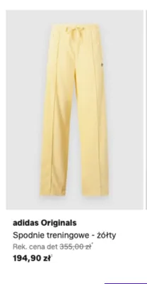 Spodnie treningowe adidas Originals żółte promocja w Lounge by Zalando