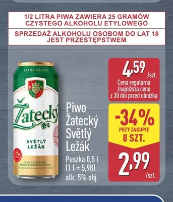 Piwo Žatecký Světlý Ležák promocja w Aldi