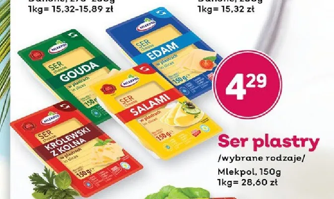 Ser żółty Królewski z Kolna plastry Mlekpol promocja w Bliski