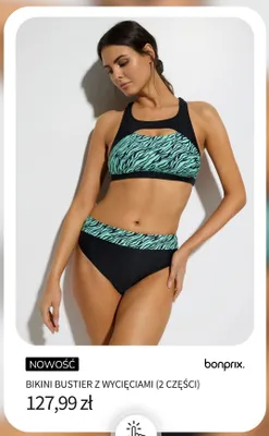 Bikini bustier z wycięciami (2 części) Bonprix promocja w bonprix