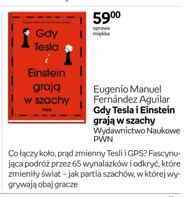 Książka Gdy Tesla i Einstein grają w szachy Eugenio Manuel Fernández Aguilar promocja w Empik
