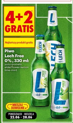 Piwo bezalkoholowe Lech Free elderflower-lemon promocja w Biedronka