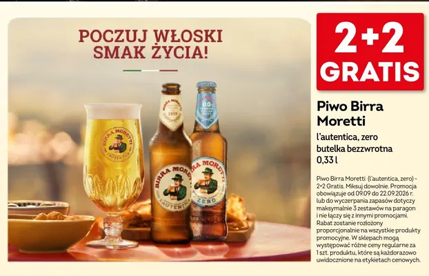 Piwo Birra Moretti L'autentica promocja w Żabka