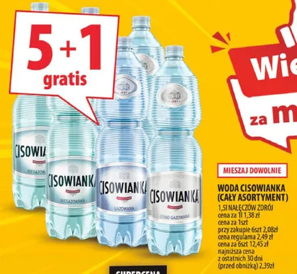 Woda Cisowianka (cały asortyment) promocja w Arhelan