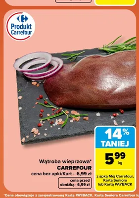 Wątroba wieprzowa Carrefour promocja w Carrefour Market