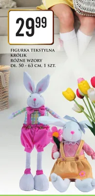 Figurka tekstylna królik różne wzory promocja w Dino
