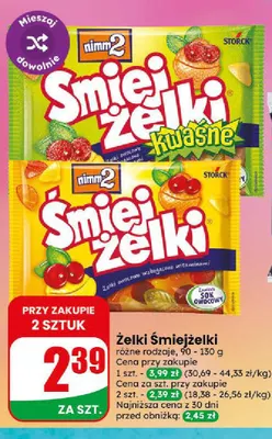 Żelki Śmiejżelki kwaśne nimm2 promocja w Dino