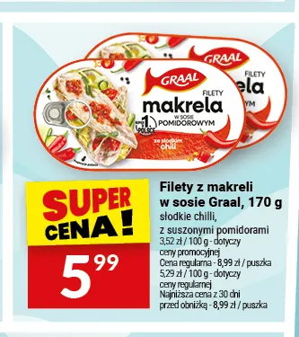 Filety z makreli w sosie z suszonymi pomidorami Graal promocja w Twój Market