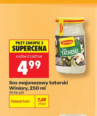 Sos majonezowy tatarski Winiary promocja w Biedronka