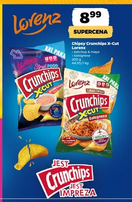 Chipsy Crunchips X-Cut bolognese Lorenz promocja w Netto