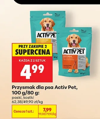 Przysmak dla psa Activ'Pet paski mięsne promocja w Biedronka