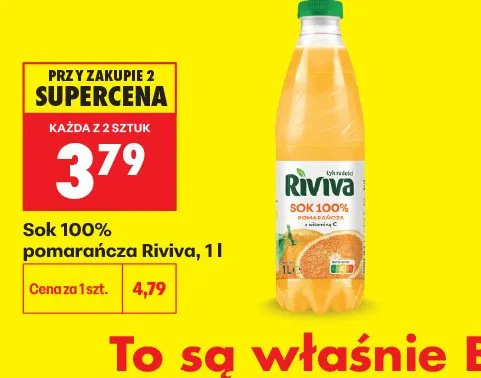 Sok 100% pomarańcza Riviva promocja w Biedronka