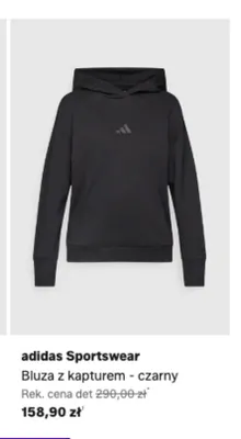Bluza z kapturem Adidas Sportswear czarny promocja w Lounge by Zalando