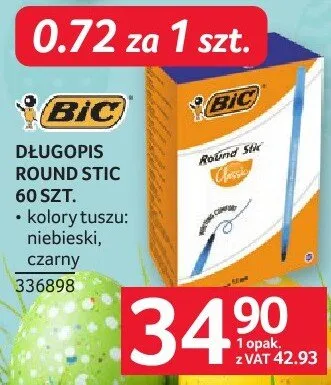 Długopis ROUND STIC 60 szt. BIC promocja w Selgros