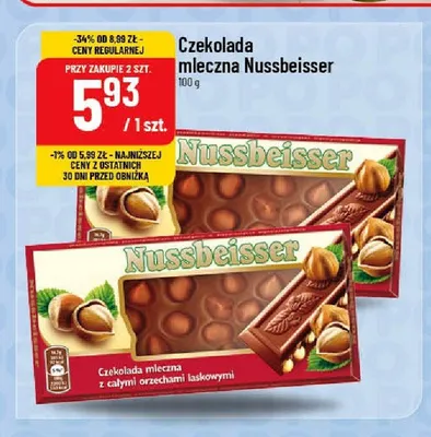Czekolada mleczna Nussbeisser promocja w POLOmarket