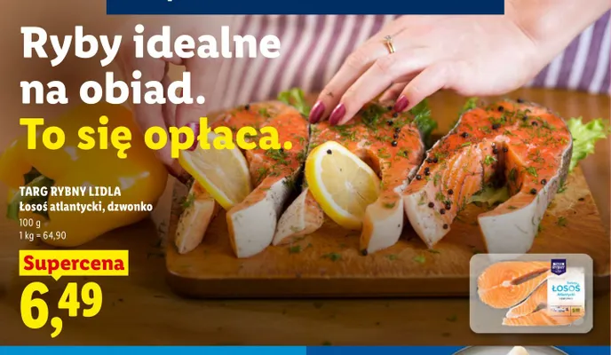Łosoś atlantycki dzwonko Targ Rybny Lidla promocja w Lidl