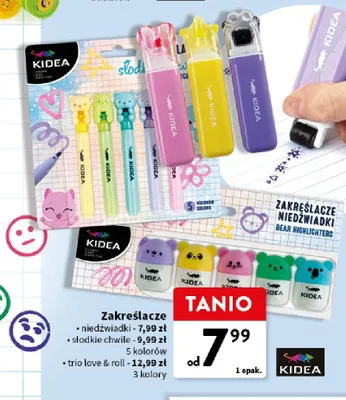 Zakreślacze Kidea niedźwiadki promocja w Intermarche