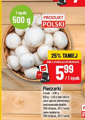 Pieczarki polskie promocja w POLOmarket