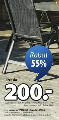 Stół ogrodowy + krzesło promocja w Jysk