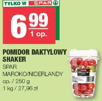 Pomidor daktylowy shaker promocja w SPAR