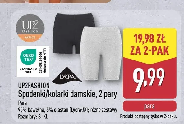 Spodenki/kolarki damskie UP2FASHION 2-pak promocja w Aldi