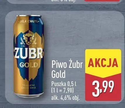 Piwo Żubr Gold promocja w Aldi